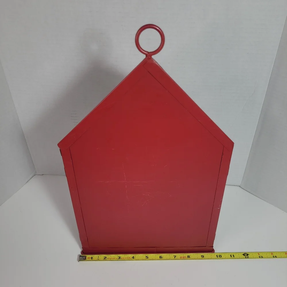 Charming Extra Large Metal and Glass Vintage Lantern Wall Sconce Rare